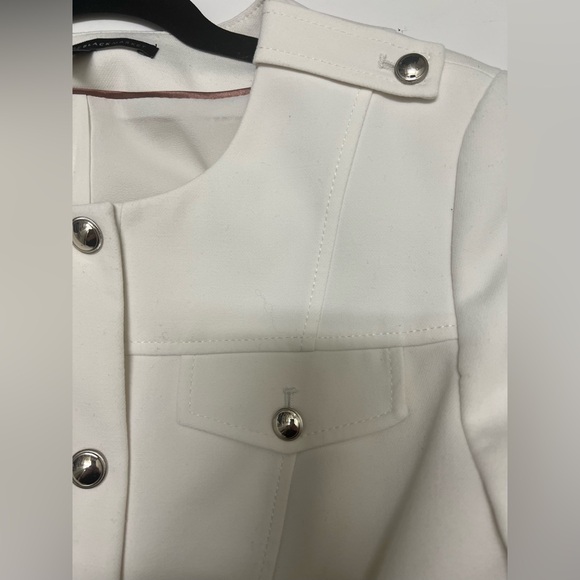 White House Black Market White Peplum Blazer long bell sleeve size 10 - Picture 5 of 9